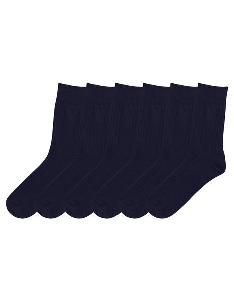 Men's 6 Pack Drop Needle Knit Dress Socks