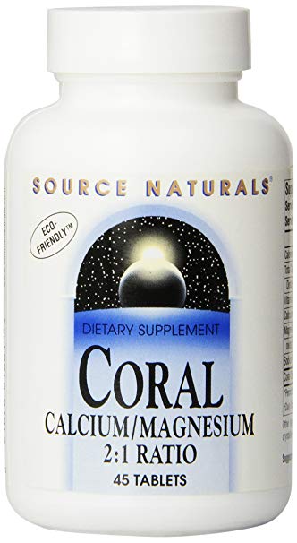 Source Naturals Coral Calcium/Magnesium 2:1 Ratio, 45 Tablets