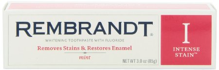 Rembrandt Toothpaste Intense Stain Mint Flavor 3-Ounce Tubes Pack of 3