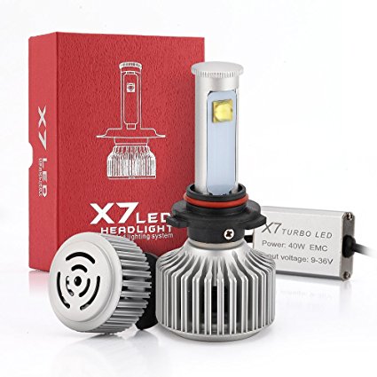ZFLIN 9006 LED Headlight Bulbs W/Clear Acr Beam kit- 80w 8,000Lm 6K Cool White CREE Chips for Car Headlight Replace (Pack of 2)