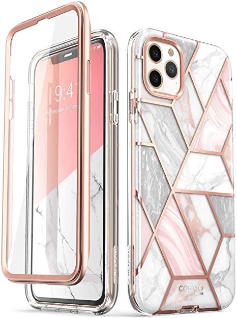 i-Blason Cosmo Series Case for iPhone 11 Pro Max 2019 Release, Slim Full-Body Stylish Protective Case with Built-in Screen Protector (Marble)