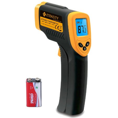 Etekcity Lasergrip 774 Non-contact Digital Infrared Thermometer, - 50 - 380°C, Yellow/Black