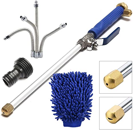Diagtree Hydro Jet High Pressure Glass Cleaner Jet Car Washer Hydro Jet Power Washer Wand (Blue 2)