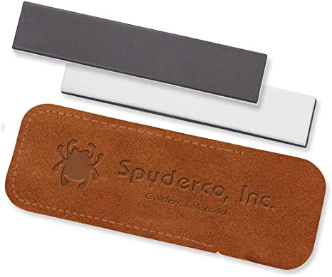 Spyderco Medium and Fine Pocket Stone Knife Sharpener,White,303MF
