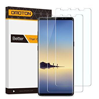 Samsung Galaxy Note 8 Screen Protector [2-Pack] - OMOTON [Cover Curved Edges] [Case Friendly] [High Responsivity] Wet Applied HD Screen Protector for Samsung Galaxy Note8