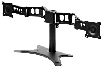 DoubleSight Dual Monitor Flex Stand Fully Adjustable Height Tilt Pivot Free Standing, VESA 75mm/100mm, up to 32" Monitors