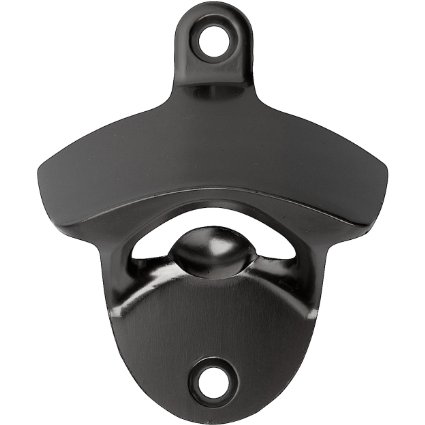 Wall Mounted Beer Bottle Cap Opener by Bar Brat In Black | Comes With 2 Matching Screws | Mountable Against Most Surfaces | Bonus 14 Cocktail Beer Recipes (ebook)