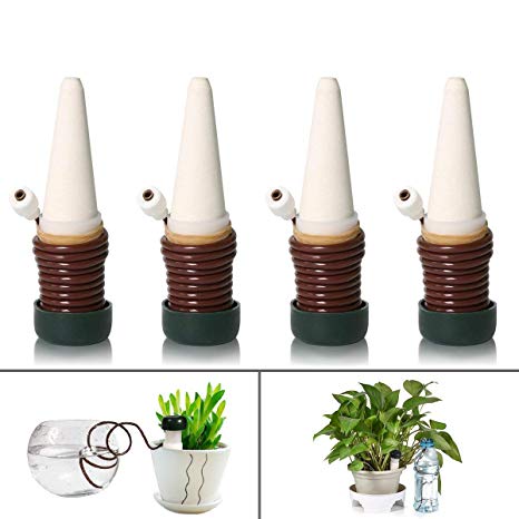 Automatic Vacation Plant Waterer,Garden Cone Watering Spikes,Self Watering Irrigation for Outdoor & Indoor Use (4Pack)