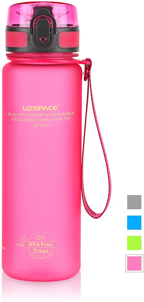 UZSPACE Sports Water Bottle 17oz-32oz,No-Toxic, BPA Free,Eco-Friendly Tritan and Reusable with Leak-Proof Lid and One Click Open for Running, Gym, Yoga, Outdoors and Camping