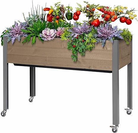 CedarCraft Self-Watering Raised Garden Bed (21" x 47" x 32"H) - The Flexibility of Container Gardening with The Convenience of a self-Watering Irrigation System