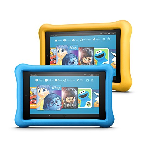 All-New Fire 7 Kids Edition Tablet Variety Pack, 16GB (Blue/Yellow) Kid-Proof Case