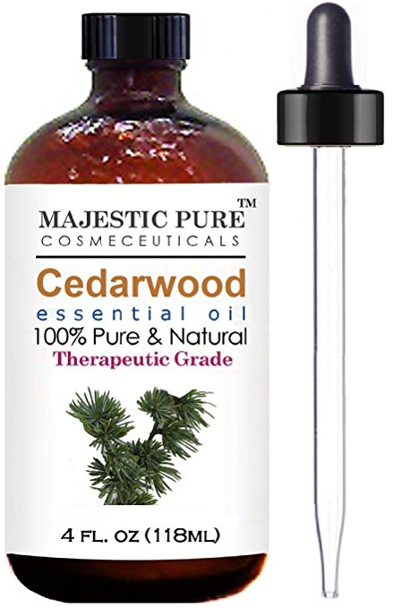 Cedarwood Essential Oil From Majestic Pure, Therapeutic Grade, Pure and Natural, 4 fl. oz.