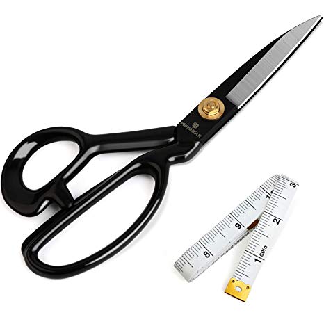 Scissors 8 inch - Professional Heavy Duty Industrial Strength High Carbon Steel Tailor Scissor Shears for Fabric Leather Sewing Dressmaking Tailoring Home Office Artists Students Tailors Dressmakers