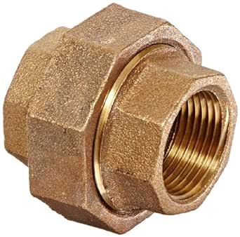 Anderson Metals 38104 Red Brass Pipe Fitting, Union, 1" Female Pipe