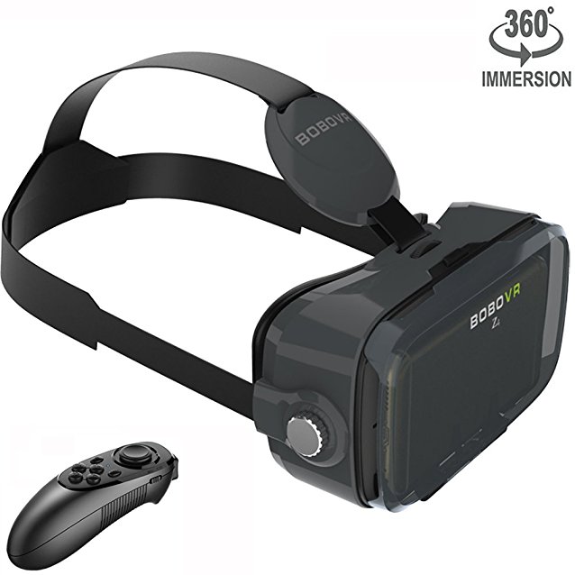 VR Headset Virtual Reality Glasses with Bluetooth Remote Controller Movie Games VR 3D Goggle Helmet fits the Myopia and Kids for iOS & Android & Windows Smartphones within 3.5-6.2 inches