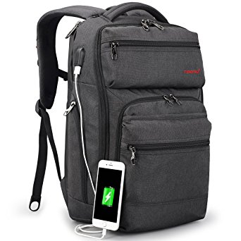TIGERNU Business Backpack fits 15.6 Inch laptop/notebook Computer Backpack with USB Charging Port/ Water Resistant/ Tear Resisting/ Lightweight Travel Bag