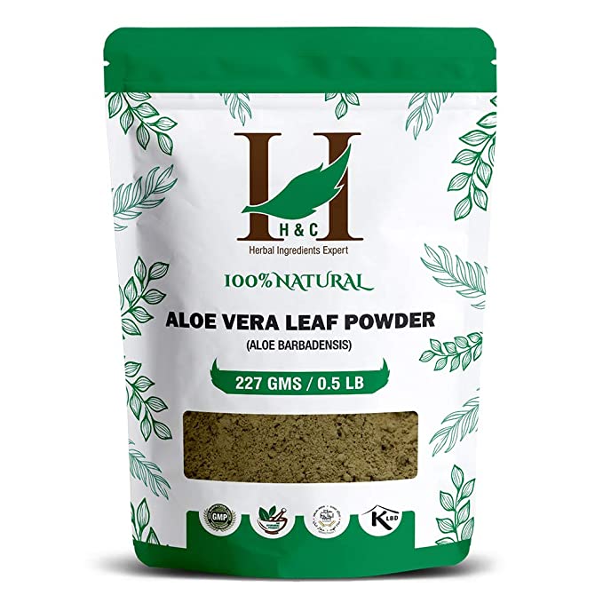 H&C 100% Natural Aloe Vera Leaf (Aloe Barbadensis) Powder - 227g / 0.5 LB / 08