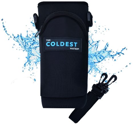 The Coldest Water Bottle Gym Travel Carrier Protector Sleeve with Pouch Handsfree - Prevent dents, scratches - Multi-Compatible with other Stainless Steel and Plastic Water Bottles