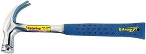 Estwing ESTE328C E3/28C 24oz English Pattern Curved Claw Hammer, Smooth Face, Shock Reduction Grip