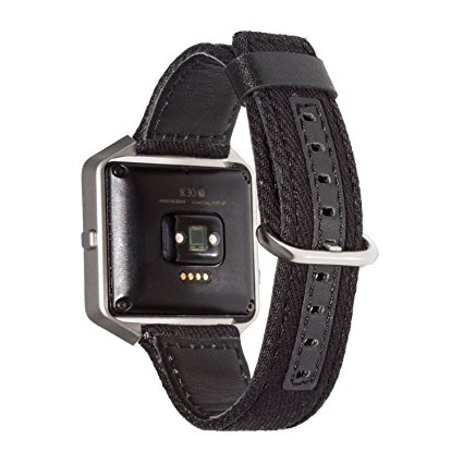 Fitbit Blaze woven band ,EHHE Replacement Classic Bands with Metal Frame Housing for Fitbit Blaze Smart Fitness Watch(Black)