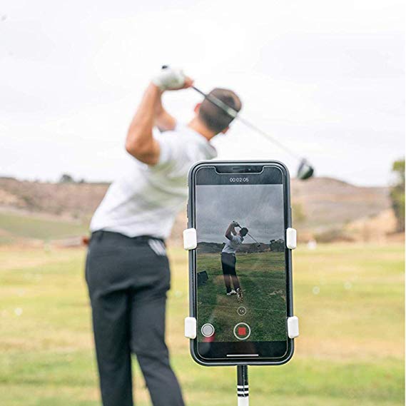 SelfieGolf Record Golf Swing - Cell Phone Clip Holder and Training Aid - Golf Accessories | Winner of The PGA Best Product | Works with Any Smart Phone, Quick Set Up