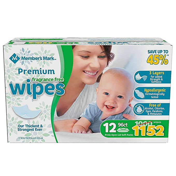 Members Mark Premium Wipes 10 pack Total 1000 wipes