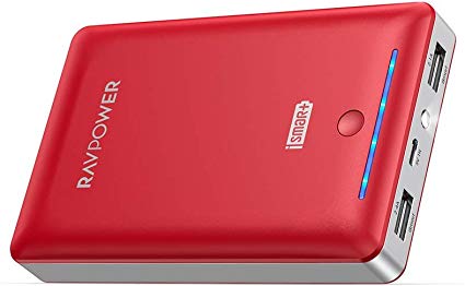 RAVPower 16750mAh Portable Charger, Time-Tested Phone Charger with Dual 2.0 USB Ports & Flashlight, 4.5A Max Output Cell Phone Battery Power Pack for iPhone & Android Devices -Red(Renewed)