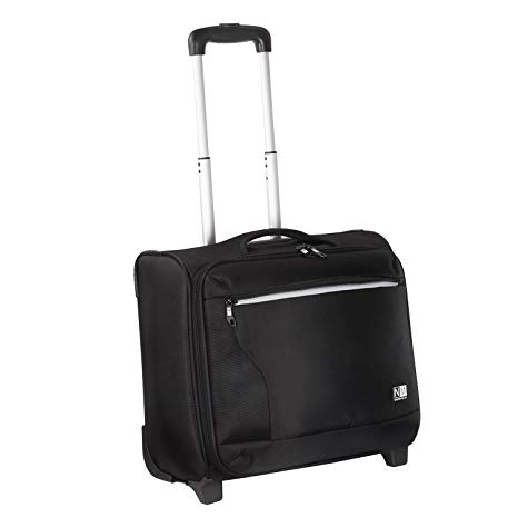 Nasher Miles Wall Street 2 Wheel Polyester 39 Liters Black Soft-Sided Laptop Roller Case