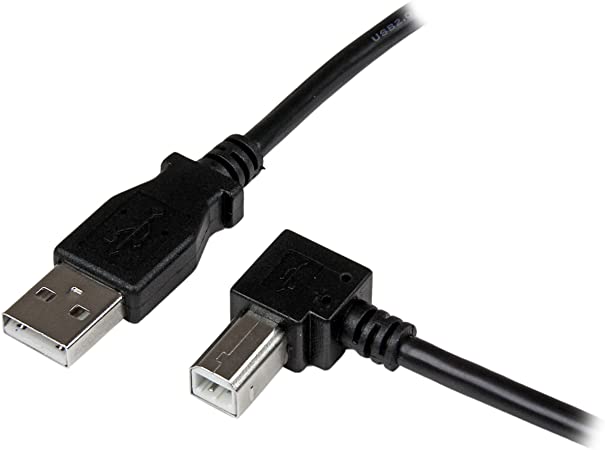 StarTech.com USBAB1MR 1 m USB 2.0 A to Right Angle B Cable Cord, 1 m USB Printer Cable, Right Angle USB B Cable, 1x USB A (M), 1x USB B (M)