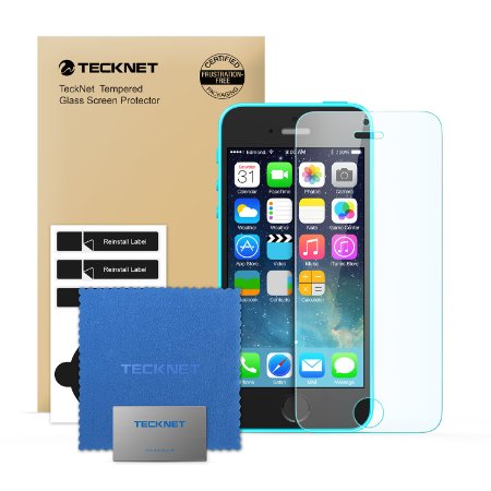iPhone 5C5S5 Tempered Glass Screen Protector TeckNet Premium Anti-BlueLight Tempered Glass Screen Protector For Apple iPhone 5C5S5 with 9H Hardness and 96 Transparency