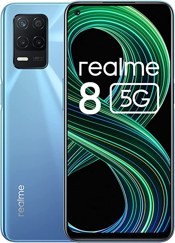 Realme 8 5G Dual SIM 128GB ROM   6GB RAM (GSM Only | No CDMA) Factory Unlocked 5G/LTE Smartphone (Supersonic Blue)-International Version