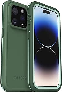 OtterBox Fre Case for iPhone 14 Pro for MagSafe, Waterproof (IP68), Shockproof, Dirtproof, Sleek and Slim Protective Case with Built in Screen Protector, x5 Tested to Military Standard, Green