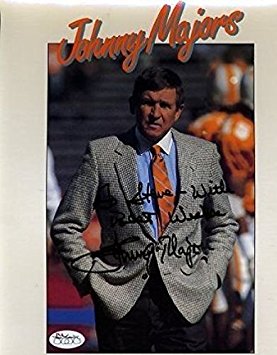 JOHNNY MAJORS TENNESSEE SIGNED JSA CERT STICKER 8x10 PHOTO AUTOGRAPH AUTHENTIC