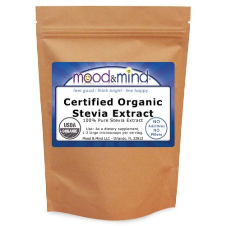 Organic Stevia Extract Powder with Micro-scoop 4 oz (112 g)