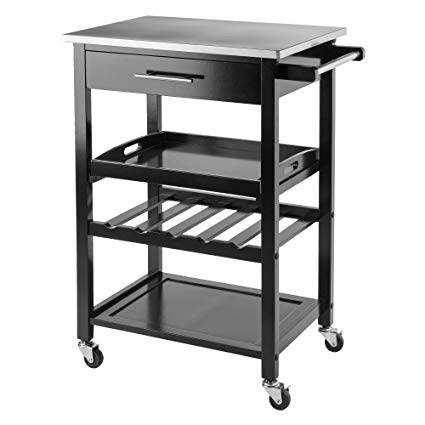 Winsome Wood Anthony Kitchen Cart Stainless Steel