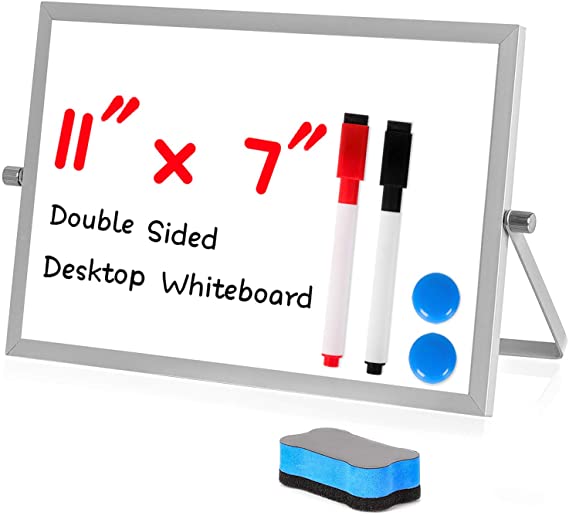Magnetic Dry Erase Board, ACVCY 7”x 11” Versatile White Board 360 Degree Reversible Magnetic Whiteboard Durable Desktop Whiteboard Small Dry Erase Board Apply to Office, Home, Kitchen, School Etc.