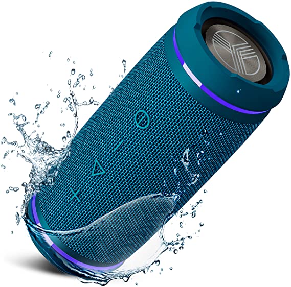 TREBLAB HD77 Blue - Premium Bluetooth Portable Speaker - 360° HD Surround Sound - Wireless Dual Pairing - 25W of Stereo Sound - DualBass Technology - IPX6 Waterproof Design with up to 20H of Run Time