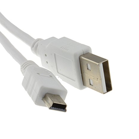 kenable USB 2.0 Hi-Speed A to mini-B 5 pin Cable Power & Data Lead 0.5m WHITE