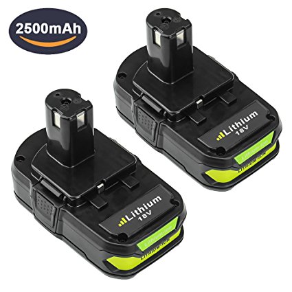 Dosctt 2 Pack 2.5Ah P102 Battery for Ryobi 18V One Plus Lithium-ion Battery One  Compact 18 Volt Power Cordless Tools P103 P105 P107 P108 P109 P122