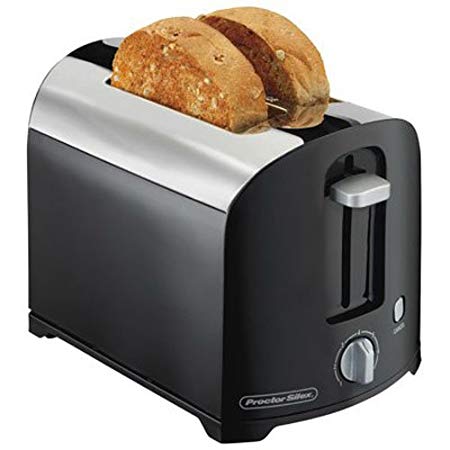 Proctor Silex 22622 2 Slice Toaster, Black/Chrome