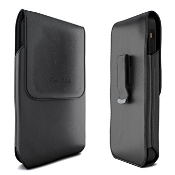 iPhone 7 Holster, CellBee Premium Leather Pouch Carrying Case with Belt Clip Belt Swivel Holster for Apple iPhone 7 (Perfect Fits Otterbox / LifeProof Case) (Vertical)