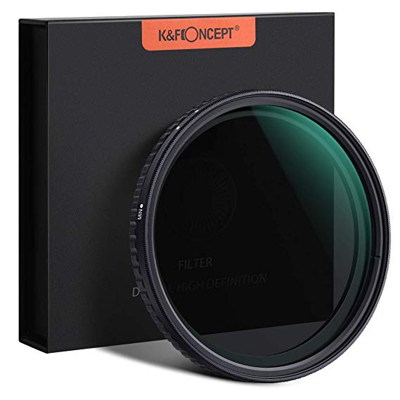 K&F Concept 52mm Fader ND Filter Neutral Density Variable Filter ND2 to ND32 for Camera Lens NO X Spot,Nanotec,Ultra-Slim,Weather-Sealed