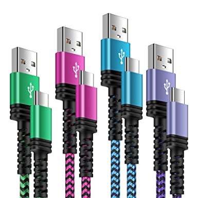 [6FT,4 Pack ]Android Fast Charging Cable,USB A to Type C Phone Cord Compatible Samsung Galaxy A13,A03S,S21 FE 5G,S22,S20,A10E,A53,A73,A33,A52,A12,A32,Z Flip 3,Z Fold 3 5G;Moto G Stylus/Power/Play 2022