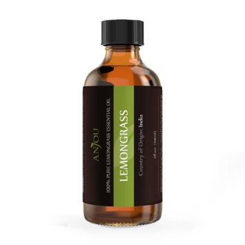 Anjou Lemongrass Essential Oil 2 fl. Oz / 59 ml - 100% Pure (Aromatherapy, Therapeutic Grade, Natural Bug Repellent, Skin Care, Sanitization)