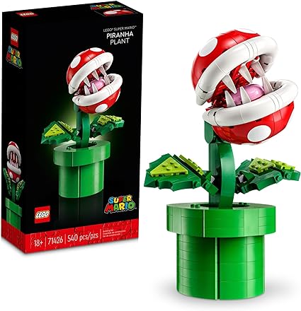 LEGO Super Mario Piranha Plant, Build and Display Super Mario Day Collectible for Adults and Teens, Authentically Detailed Posable Video Game Toy, Birthday Gift for Gamers and Super Mario Fans, 71426