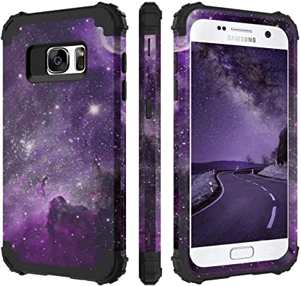 Galaxy S7 Case, Samsung S7 Case, BENTOBEN 3 in 1 Hybrid Hard PC Soft Rubber Heavy Duty Rugged Bumper Shockproof Anti-Slip Three Layers Full Body Protective Phone Cover for Samsung Galaxy S7, Space