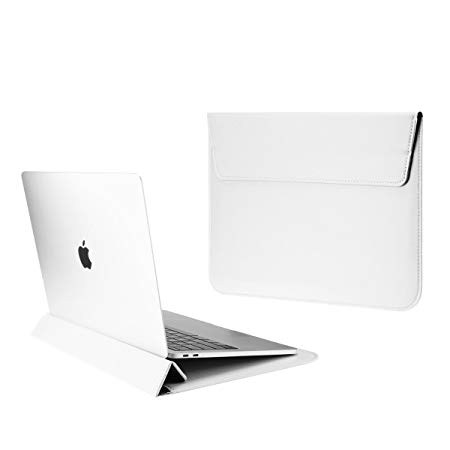 TOP CASE - Synthetic Leather Ultra Slim Sleeve Case for 13" Slim Laptop/MacBook Pro 13" Retina (2012-2015) / MacBook Pro 13" (2016/2017) / MacBook Air 13" / iPad Pro / 13" Ultra Book (White)