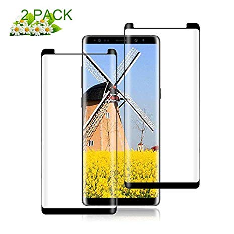 (2 - Pack) Samsung Galaxy Note 8 Black Screen Protector,hairbowsales [HD Clear][Anti-Bubble][9H Hardness][Anti-Scratch][Anti-Fingerprint] Tempered Glass Screen Protector Compatible Note 8