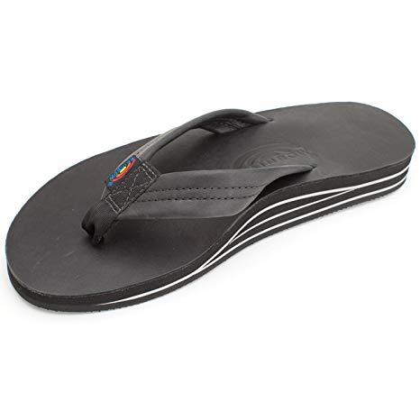 Rainbow Mens Double Layer Leather Sandals (Multiple colors available)