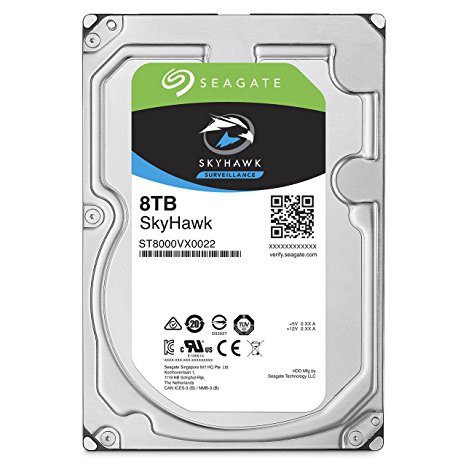 Seagate SkyHawk 8TB Surveillance Hard Drive - SATA 6Gb/s 256MB Cache 3.5-Inch Internal Drive (ST8000VX0022)